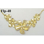 14k Gold Original Plumeria Hawaiian Necklace
